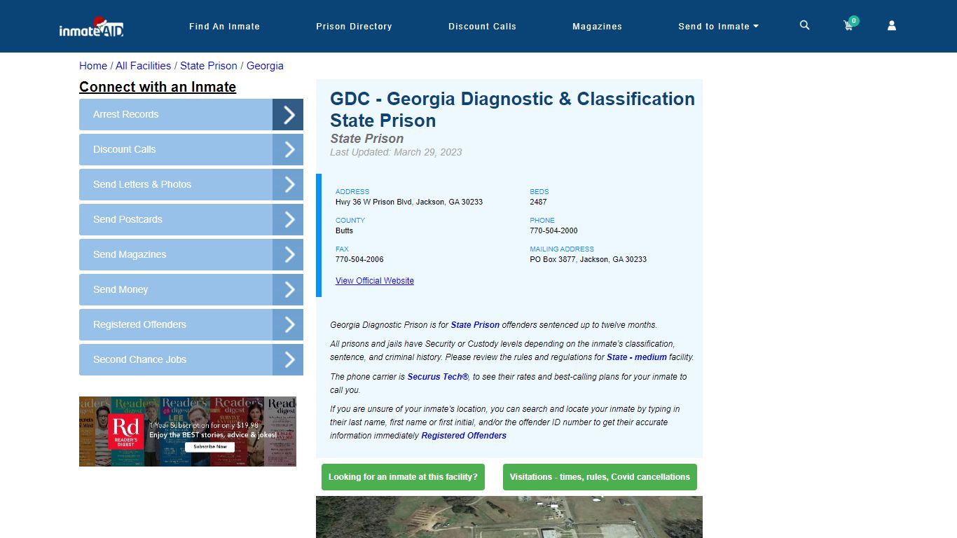 GDC - Georgia Diagnostic & Classification State Prison & Inmate Search ...