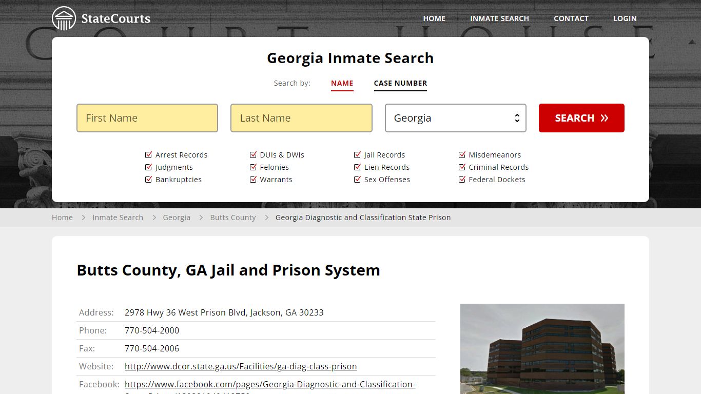 Georgia Diagnostic and Classification State Prison Inmate Records ...